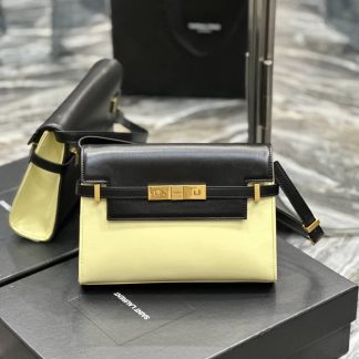 Replica Saint Laurent Manhattan Color Blocked Leather Small Shoulder Bag