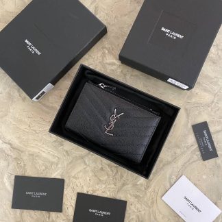 Replica Saint Laurent Cassandre Fragments Zippered Bi-Fold Wallet