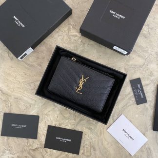 Replica Saint Laurent Cassandre Fragments Zippered Bi-Fold Wallet