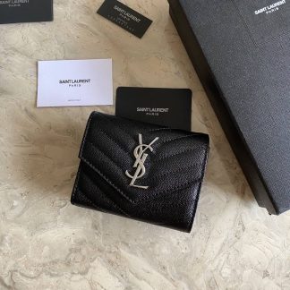 Replica Saint Laurent Monogram Matelasse Chevron Compact Tri Fold Wallet