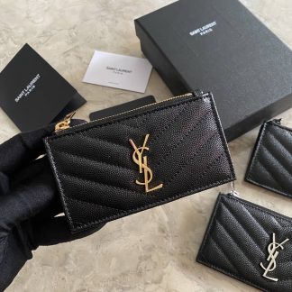 Replica Saint Laurent Monogram Fragments Zip Card Holder