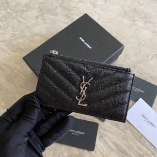 Replica Saint Laurent Monogram Fragments Zip Card Holder