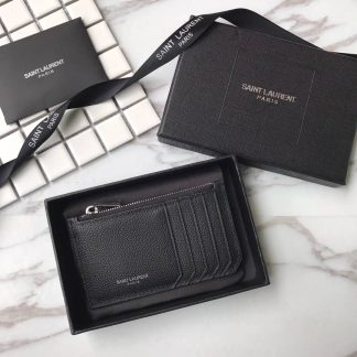 Replica Saint Laurent Grained Calfskin 5 Fragments Zip Pouch Card Holder