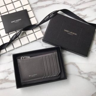 Replica Saint Laurent Grained Calfskin 5 Fragments Zip Pouch Card Holder