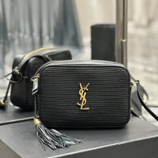 Replica Saint Laurent Monogram Lou Raffia Canvas Camera Bag