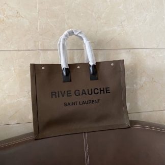 Replica Saint Laurent Linen Calfskin Rive Gauche Large Tote Bag