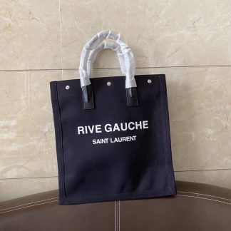 Replica Saint Laurent Linen Calfskin Rive Gauche Medium Tote Bag