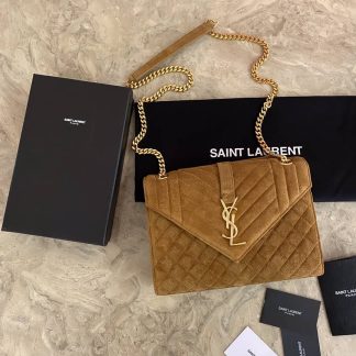 Replica Saint Laurent Envelope suede shoulder bag