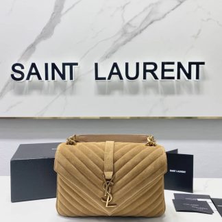 Replica Saint Laurent College Suede Shoulder Bag