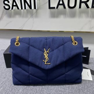 Replica Saint Laurent Loulou Puffer Quilted Canvas Large Shoulder Bag