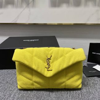 Replica Saint Laurent Loulou Puffer Quilted Canvas Small Shoulder Bag