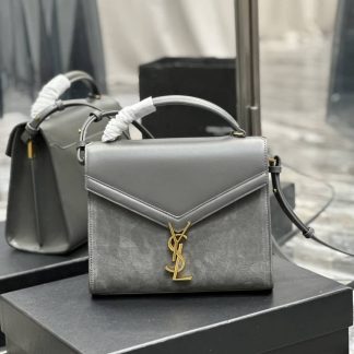 Replica Saint Laurent Casandra Grained Leather Top Handle Satchel Bag