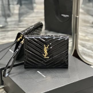 Replica Saint Laurent Monogram patent leather Flap Pouch