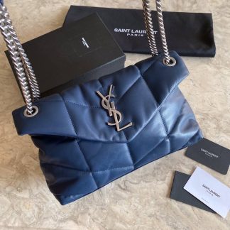 Replica Saint Laurent Loulou puffer leather crossbody bag