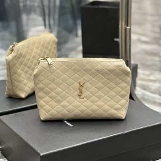 Replica Saint Laurent Gaby Quilted Leather Cosmetic Pouch