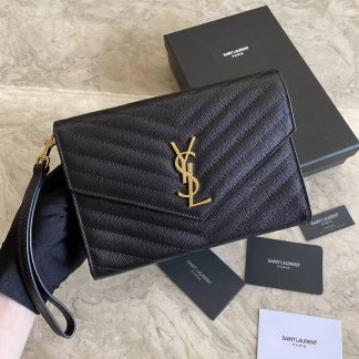 Replica Saint Laurent envelope Quilted leather Flap Pouch clutch