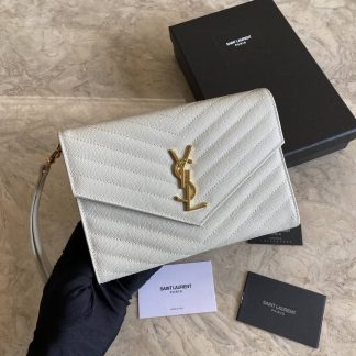 Replica Saint Laurent envelope Quilted leather Flap Pouch clutch