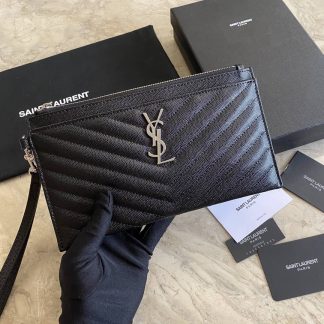 Replica Saint Laurent Monogram Quilted Leather Bill Pouch