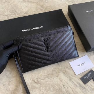 Replica Saint Laurent Monogram Quilted Leather Bill Pouch