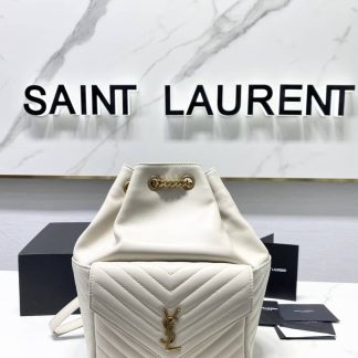 Replica Saint Laurent Monogram Joe Lambskin Matelasse Backpack Cream