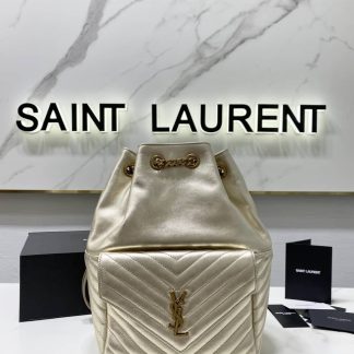 Replica Saint Laurent Monogram Joe Lambskin Matelasse Backpack Gold