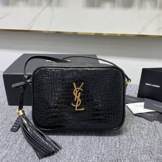 Replica Saint Laurent Monogram Lou Calfskin Crocodile Embossed Camera Bag