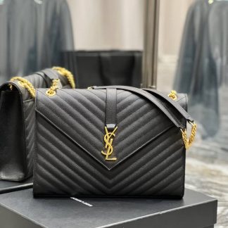 Replica Saint Laurent Envelope Monogram Matelassé Leather Shoulder Bag