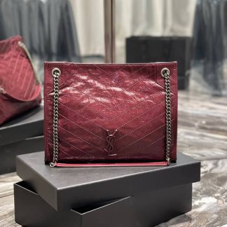 Replica Saint Laurent Niki Tote Shopping Bag Burgundy