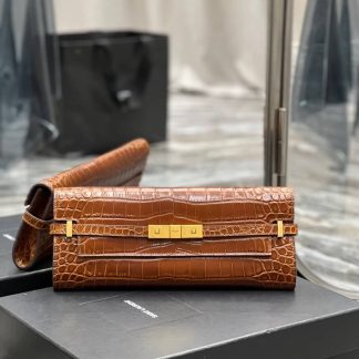 Replica Saint Laurent manhattan Crocodile Embossed Calfskin clutch