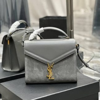 Replica Saint Laurent Cassandra Suede Leather Top Handle Shoulder Bag