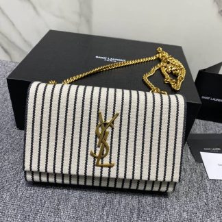 Replica Saint Laurent Kate Canvas Leather Chain Shoulder Bag