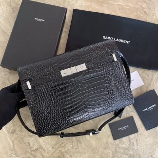 Replica Saint Laurent Manhattan crocodile-embossed shoulder bag