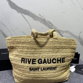 Replica Saint Laurent Rive Gauche Raffia Tote Bag