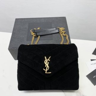 Replica Saint Laurent Monogram Loulou Velvet Y Quilted Chain Satchel