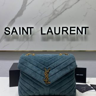 Replica Saint Laurent Monogram Loulou Suede Y Quilted Chain Satchel