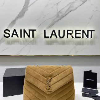 Replica Saint Laurent Loulou Suede Quilted Chain Shoulder Bag