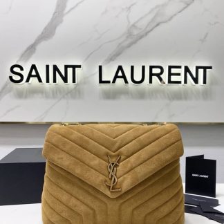 Replica Saint Laurent Loulou Suede Quilted Chain Shoulder Bag