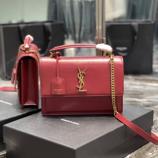 Replica Saint Laurent Medium Sunset leather Top Handle shoulder bag