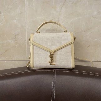 Replica Saint Laurent Canvas Calfskin Classic Monogram Cassandra Top Handle Bag