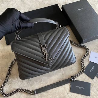 Replica Saint Laurent Monogram College Sheepskin Matelasse Chevron Medium Shoulder Bag