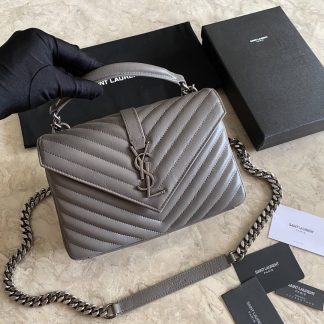 Replica Saint Laurent Monogram College Sheepskin Matelasse Chevron Medium Shoulder Bag