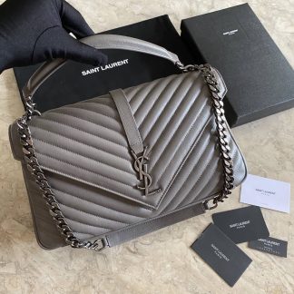 Replica Saint Laurent Monogram College Sheepskin Matelasse Chevron Large Shoulder Bag