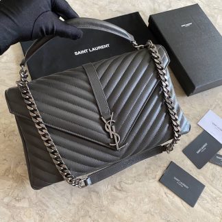 Replica Saint Laurent Monogram College Sheepskin Matelasse Chevron Large Shoulder Bag