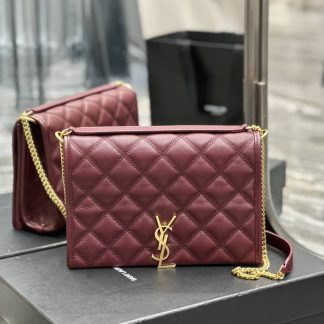 Replica Saint Laurent Lambskin Quilted Becky Chain Bag