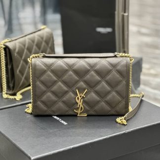 Replica Saint Laurent Lambskin Diamond Quilted Becky Chain Shoulder Bag