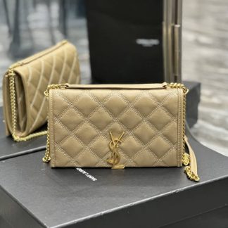 Replica Saint Laurent Lambskin Diamond Quilted Becky Chain Shoulder Bag