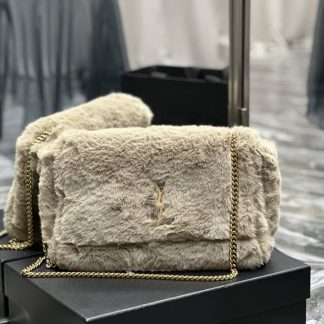 Replica Saint Laurent Kate Double-Sided Plush Chain Shoulder Bag