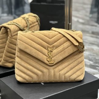 Replica Saint Laurent Loulou suede Quilted Large Shoulder Bag