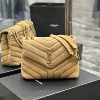 Replica Saint Laurent Loulou suede Quilted Medium Shoulder Bag