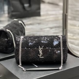 Replica Saint Laurent Jamie Sequin-Embellished Chain Shoulder Bag